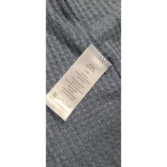 Awhile Haydee Brushed Waffle Hooded Duster Women's Size Large blue Cozy Office - Picture 9 of 10